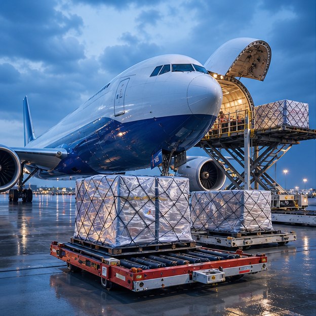 Prime Cargo air freight aircraft loading cargo